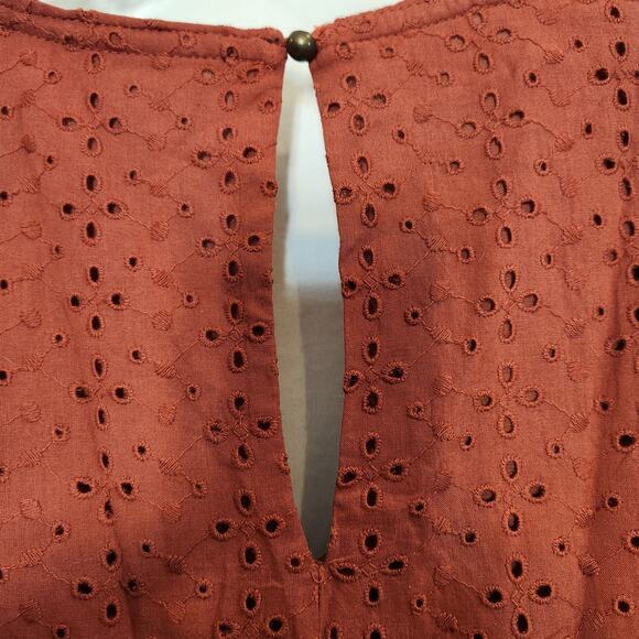 KNOX ROSE Desert Rose Orange Boho Bohemian Babydoll Mini Dress Womens Small NEW - Picture 9 of 10
